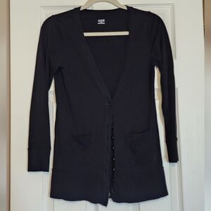a.n.a Long Black Cardigan with Pockets